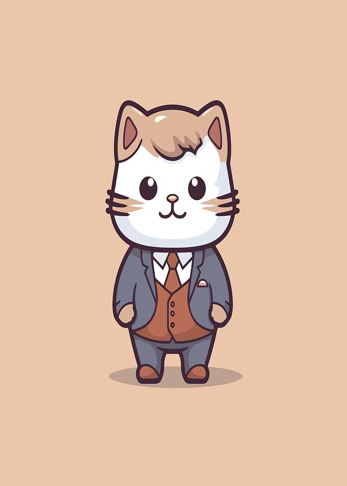 Cute Cat in a Suit