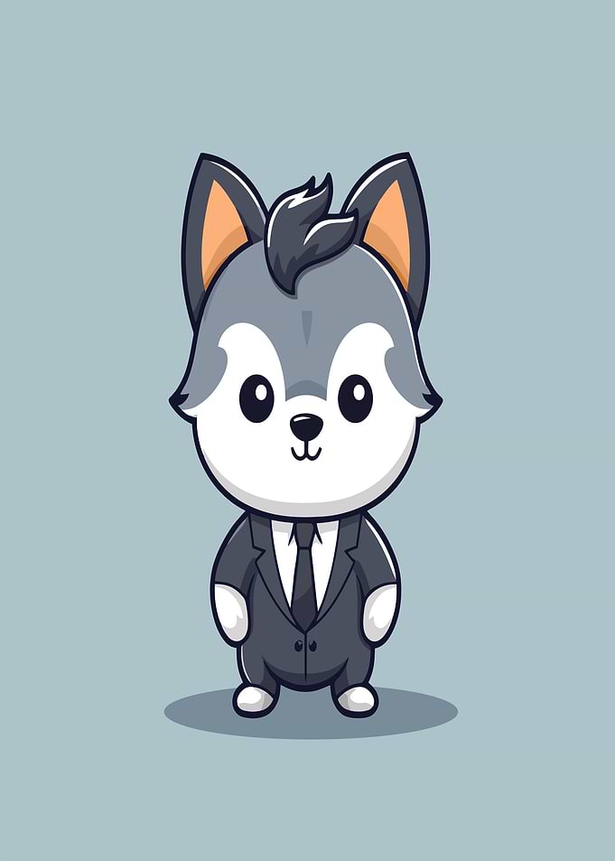 Cute Wolf in a Suit