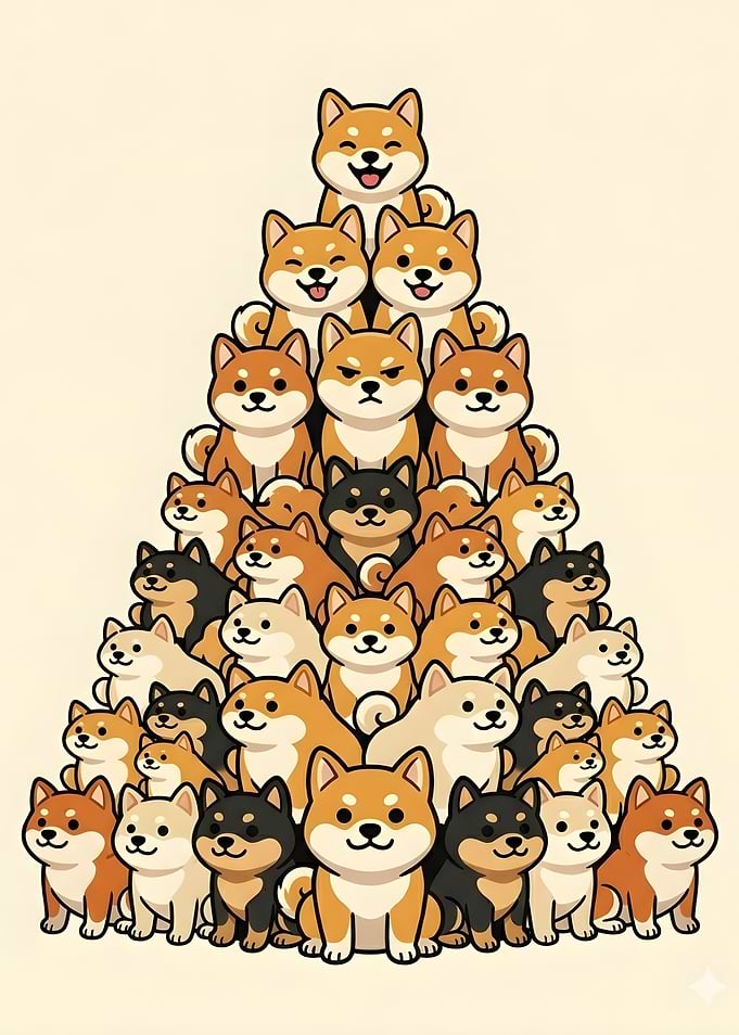 Pyramid of Shiba Inu Dogs