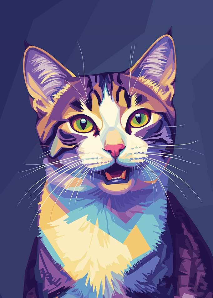 Pop Art Cat Portrait