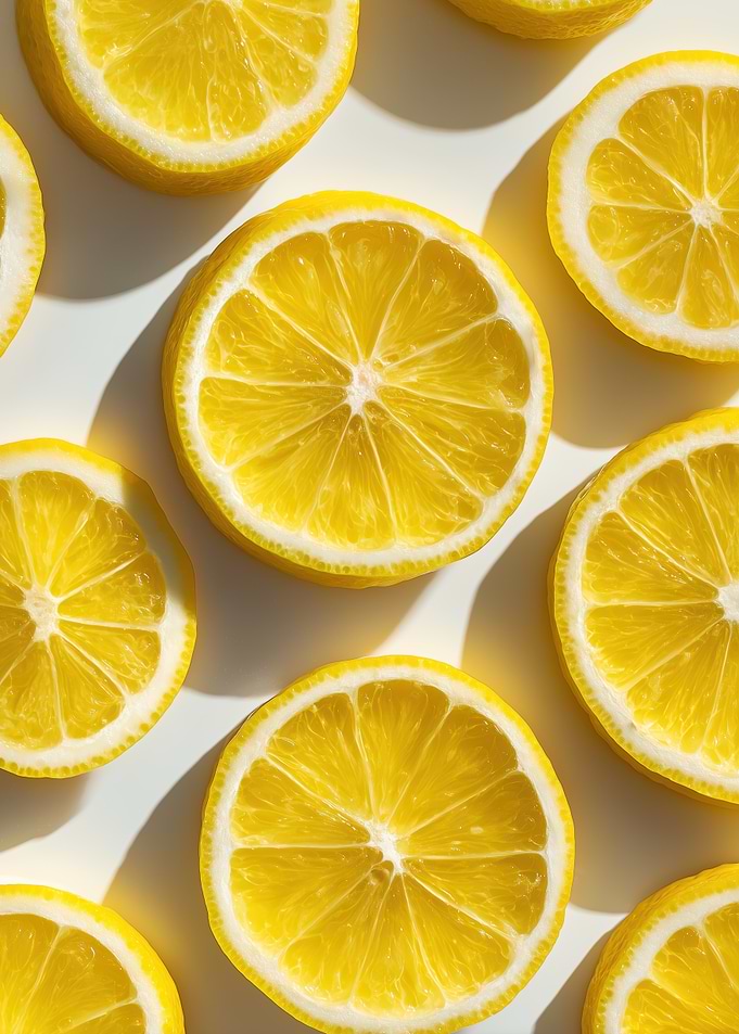 Fresh Lemon Slices Overhead
