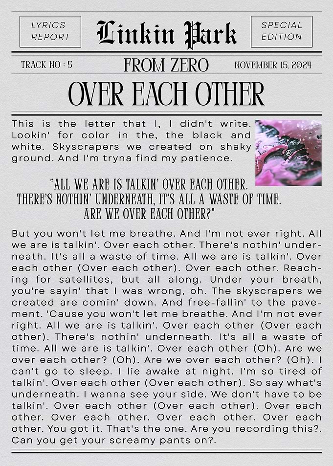 Linkin Park 'Over Each Other'