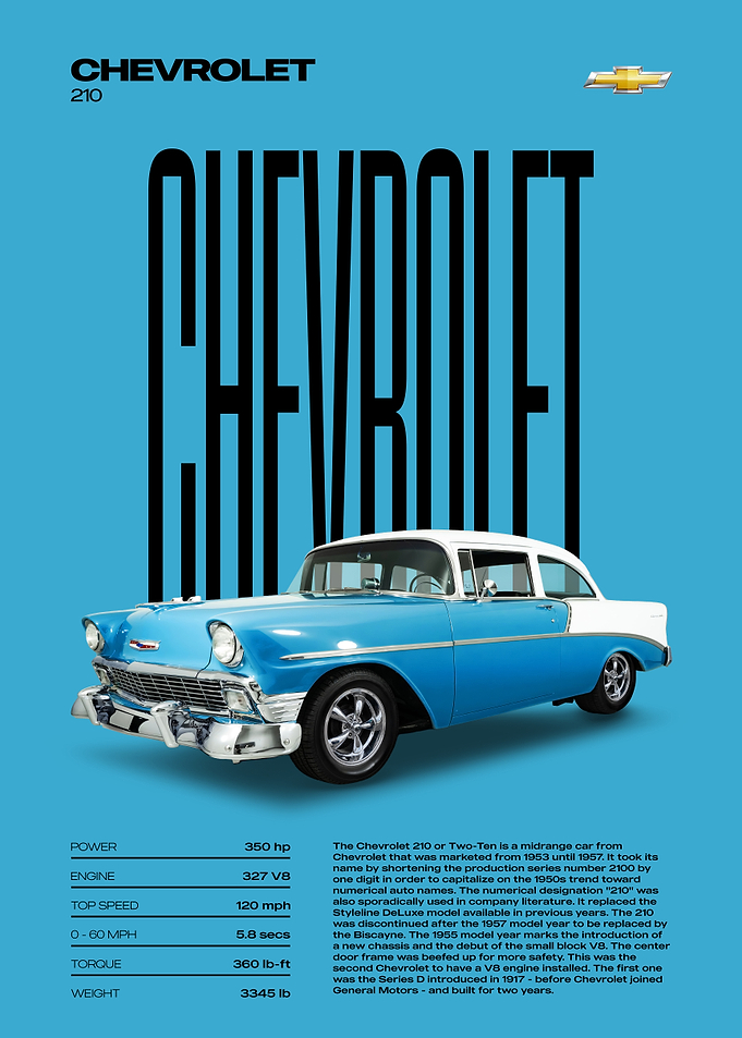 Chevrolet 210 Vintage Car Poster