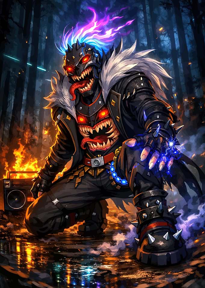 Monster Rocker in Fiery Forest