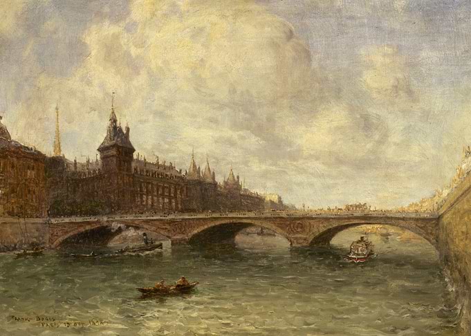 Parisian Bridge Over the Seine River