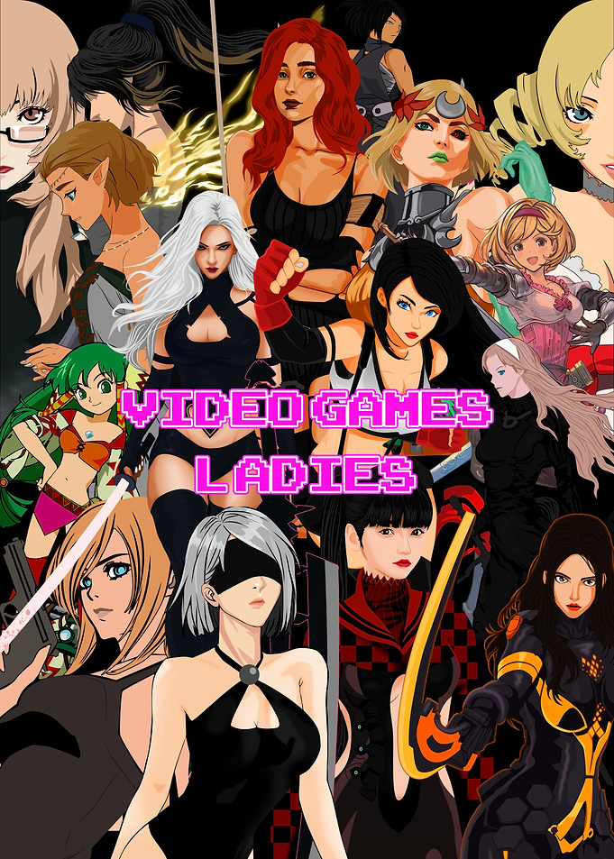 Video Games Ladies Collage