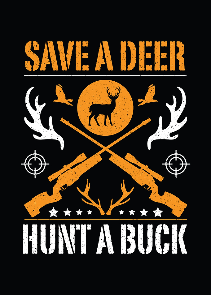 Rustic cabin wall art - 'Save A Deer Hunt A Buck' man cave and lodge wall decor