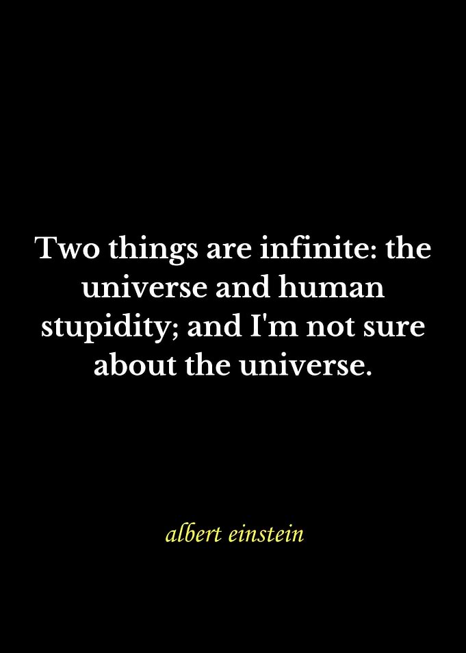 Albert Einstein quote on infinity