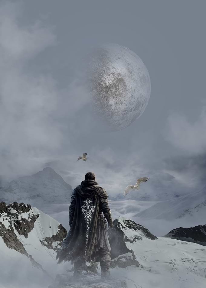 Warrior Gazing at the Moon
