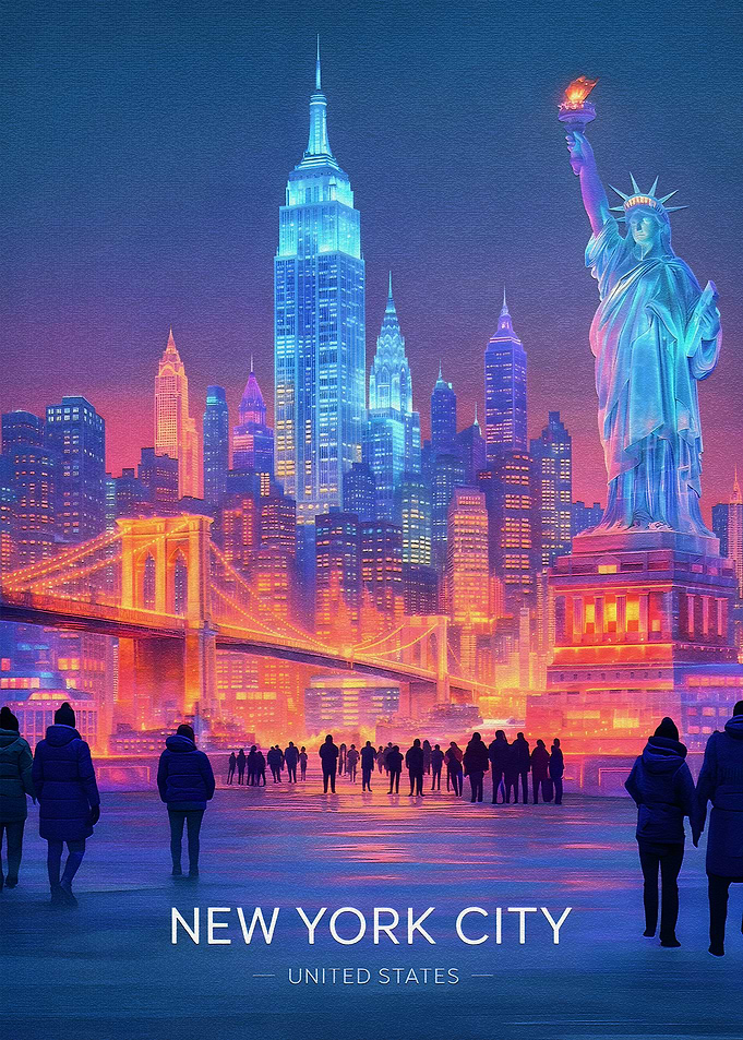 New York City Skyline at Night