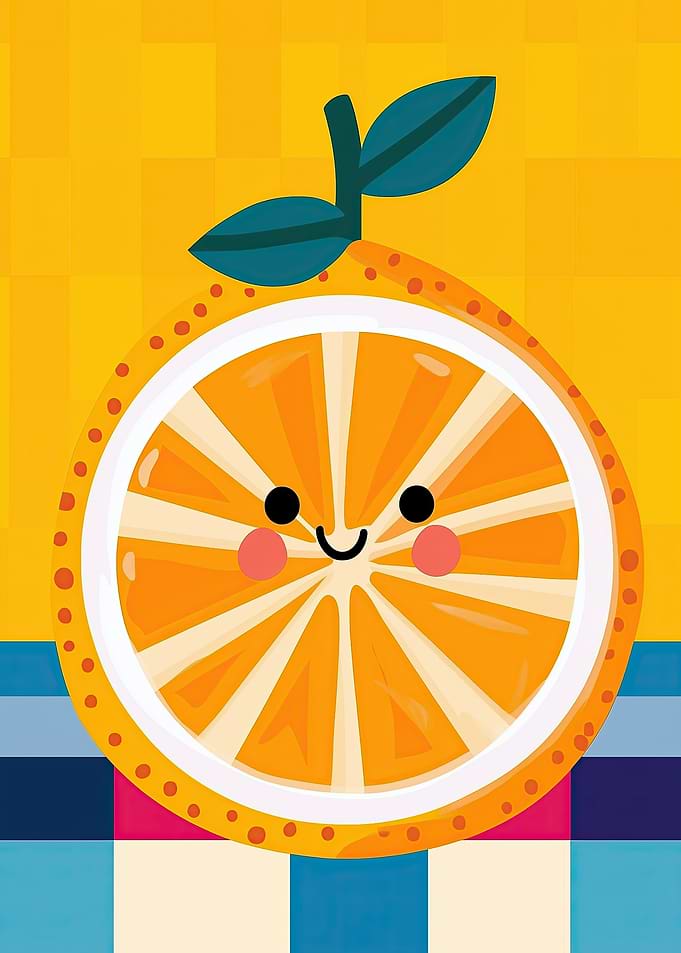 Cute Orange Slice Character