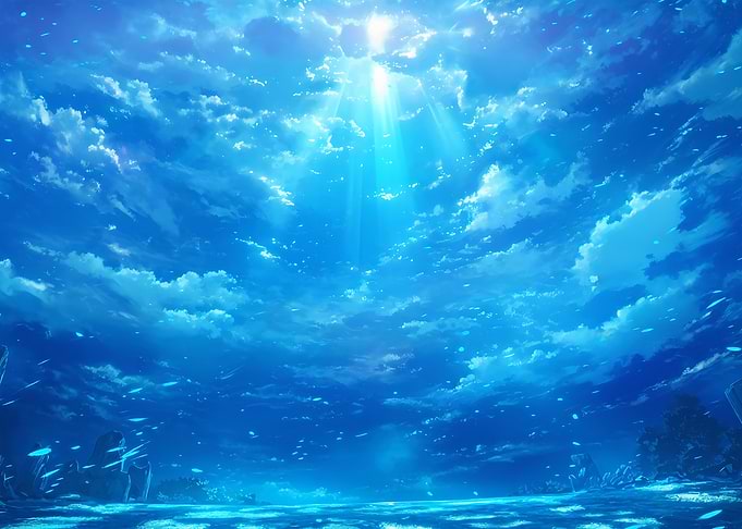 Underwater Sky with Sunbeams