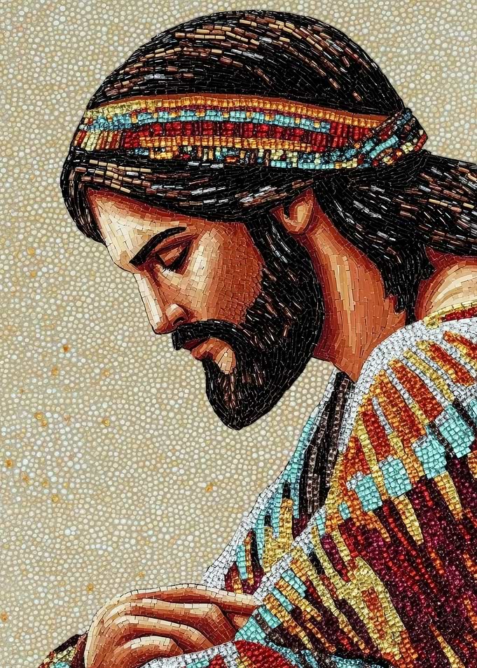 Mosaic of Jesus in Prayer