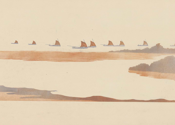 Sailing boats on a calm sea