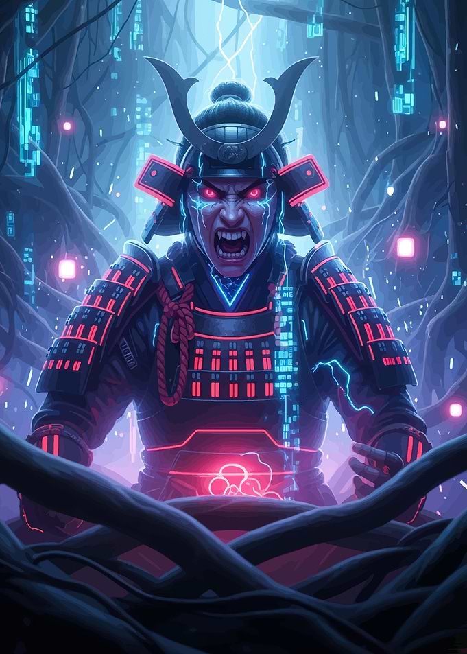 Cyberpunk Samurai Warrior