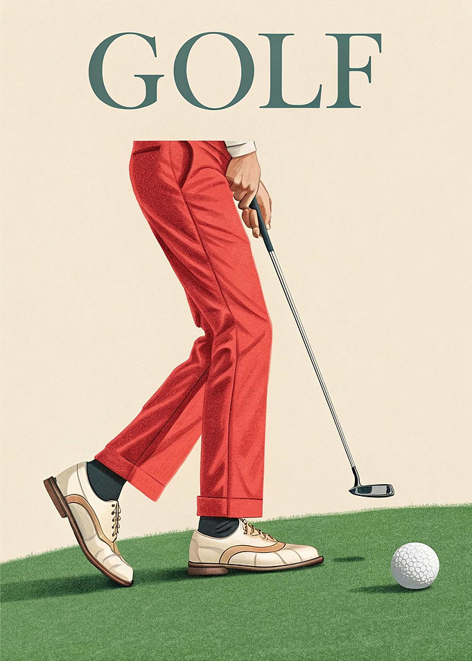 Golfer in Red Pants
