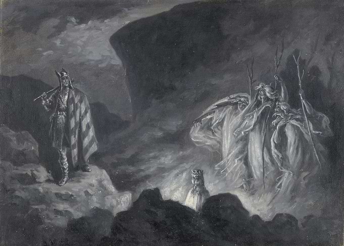 Fantasy Scene with Figures and Landscape
