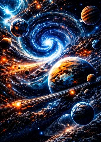 Cosmic Swirl with Planets