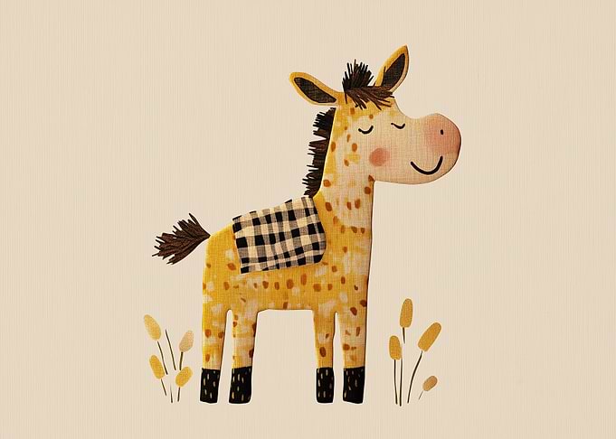 Cute Spotted Horse Illustration