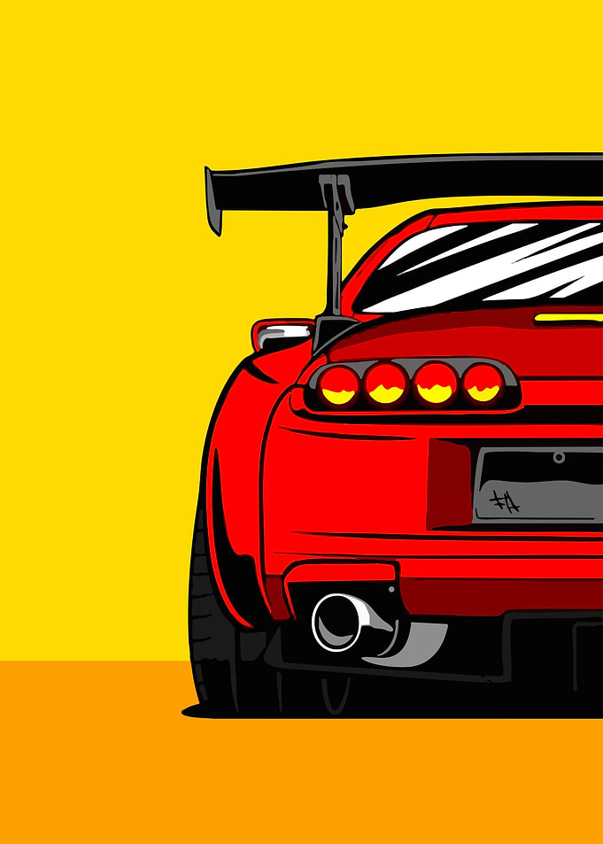 Red Sports Car Rear View