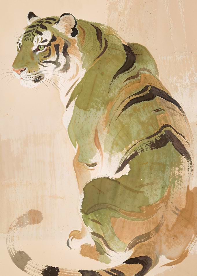Green Tiger Painting