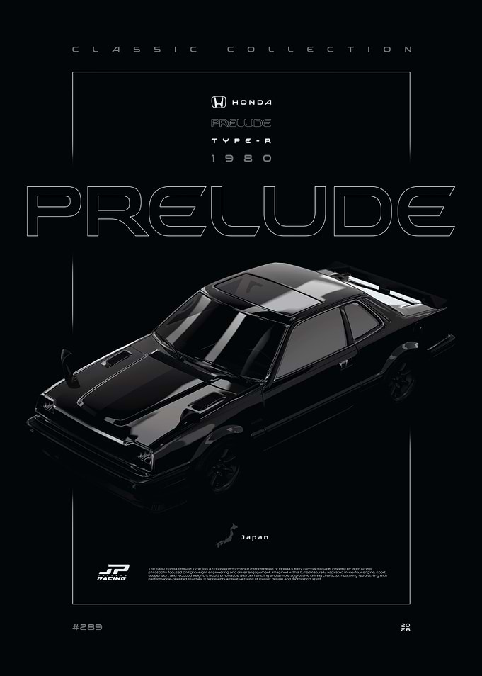 Honda Prelude Type R 1980 Poster