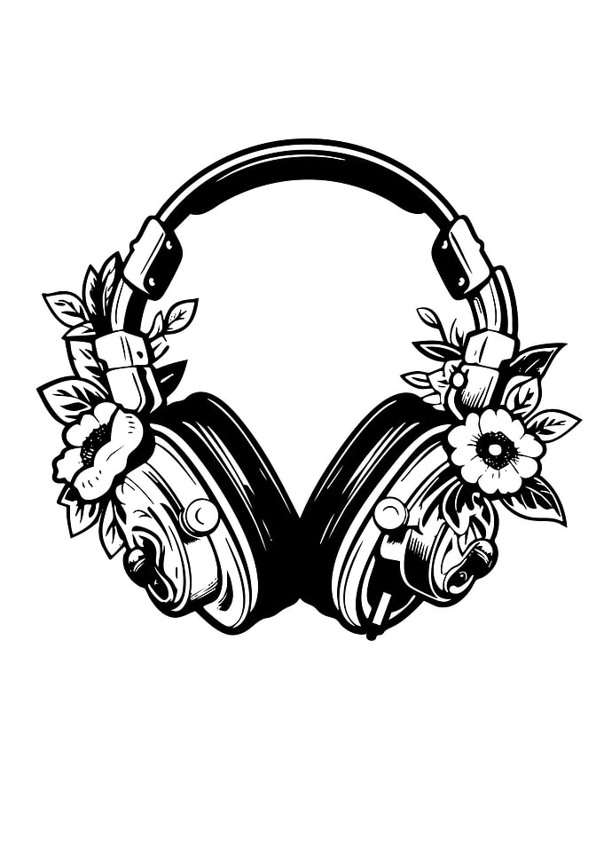 Headphones with Flowers
