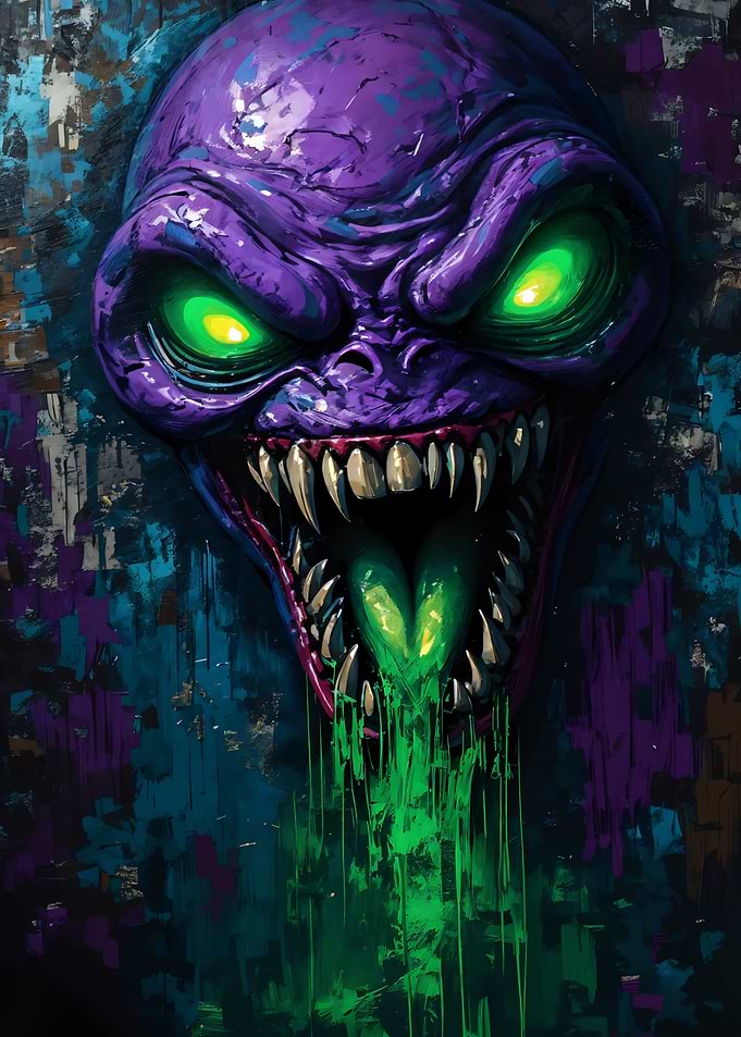 Horror Monster with Glowing Eyes