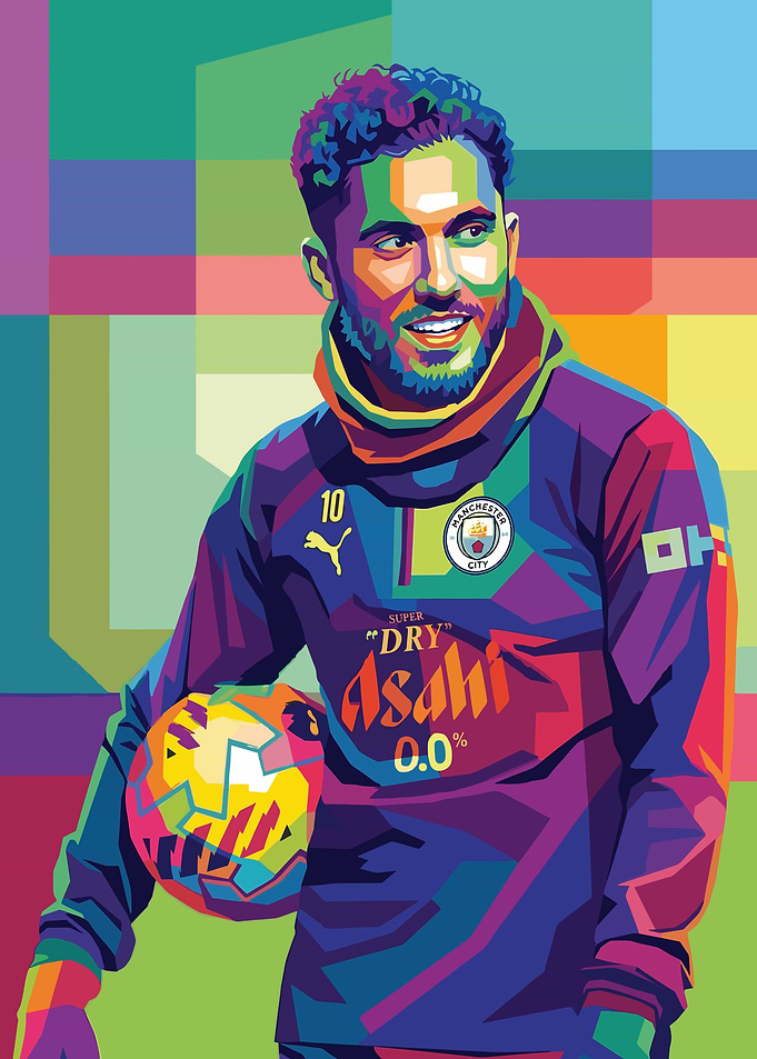 Rayan Cherki Footballer Pop Art