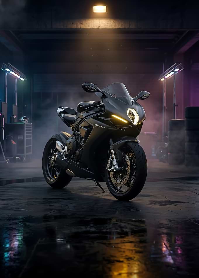 MV Agusta F3 Competizione motorcycle in Garage