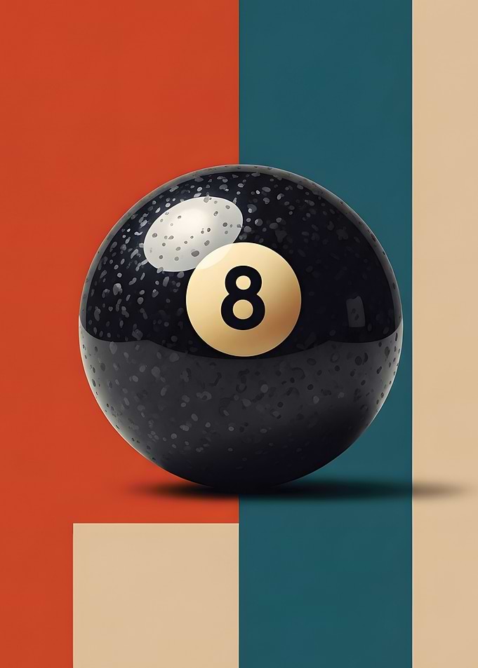 Eight Ball on Geometric Background