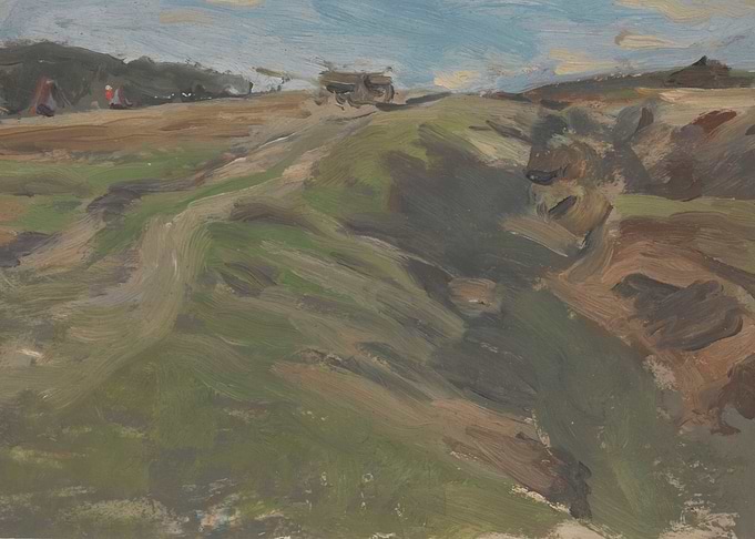 Impressionistic Landscape with Military Vehicle
