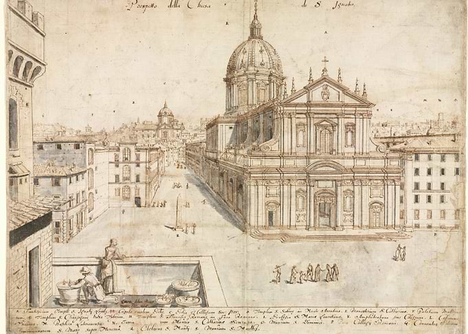 Architectural Drawing of a Church Facade