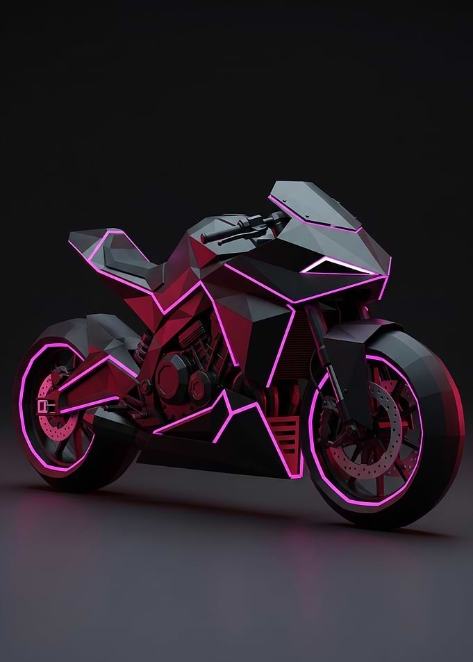 Futuristic Neon Motorcycle