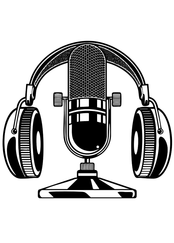 Retro Microphone and Headphones