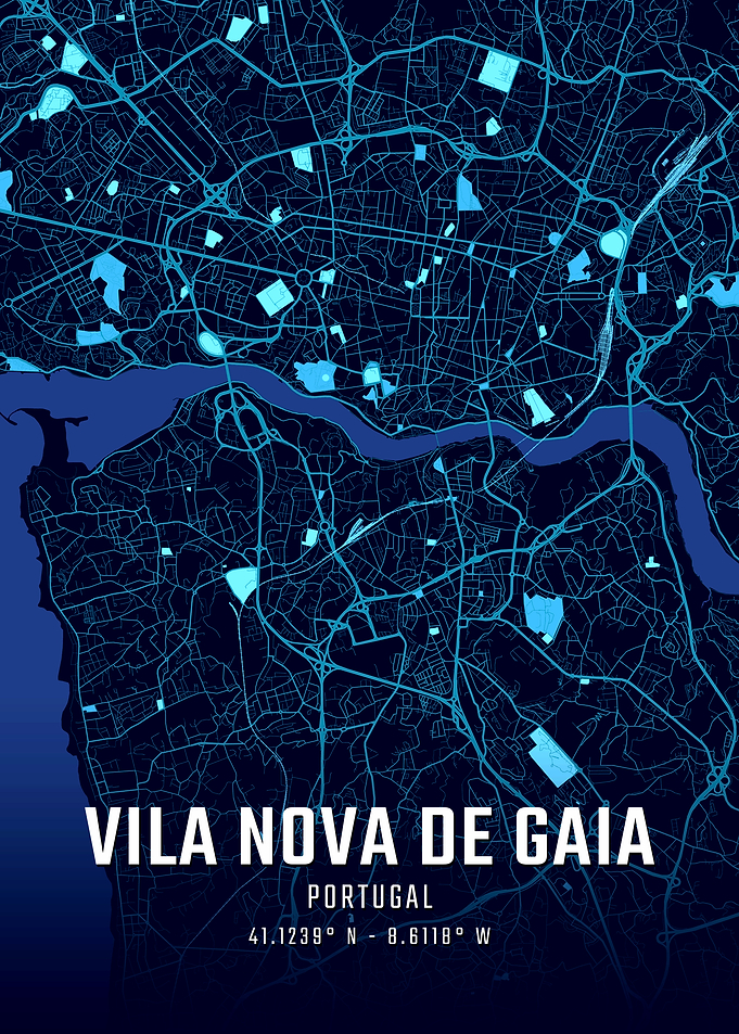 Vila Nova de Gaia Midnight City Map