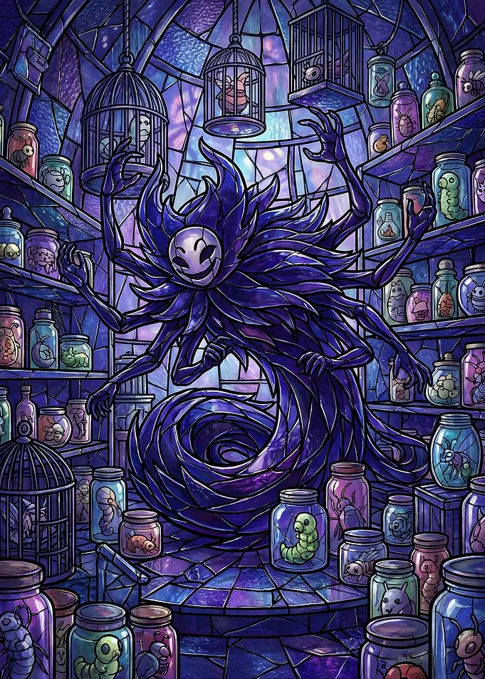 Dark Creature with Jars of Specimens
