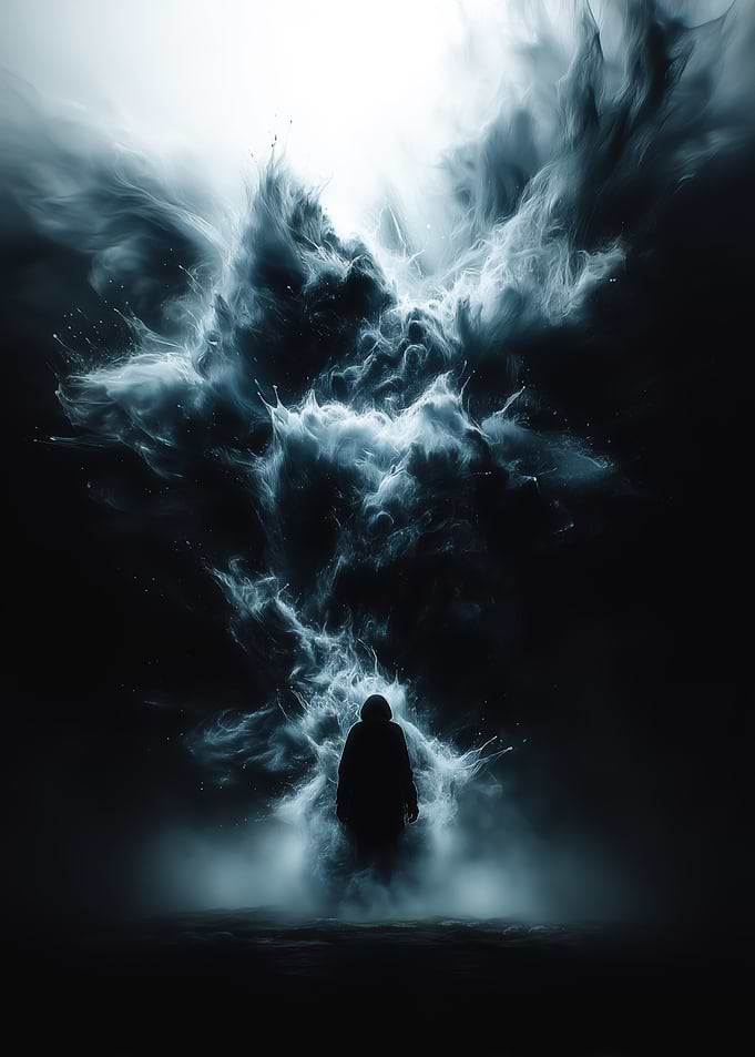 Figure in Cosmic Nebula
