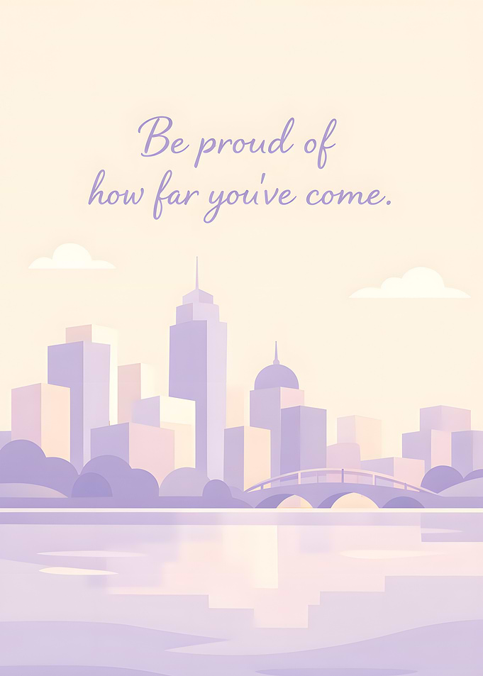Inspirational Cityscape with Motivational Text