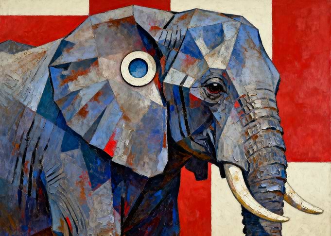 Geometric Elephant Painting