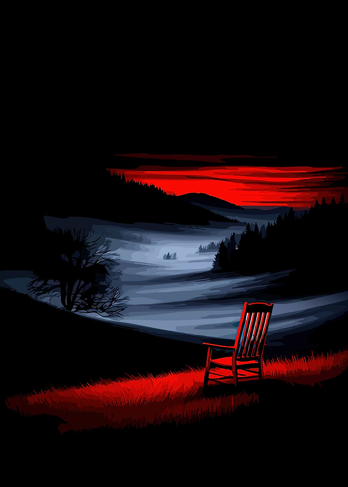Lonely Rocking Chair at Sunset