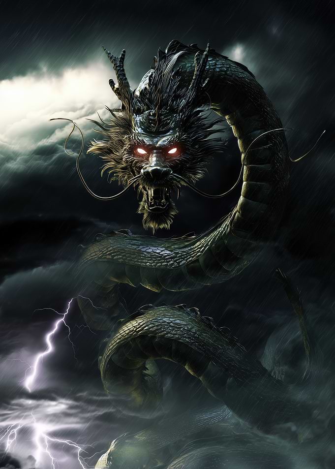 Mythical Dragon in a Storm