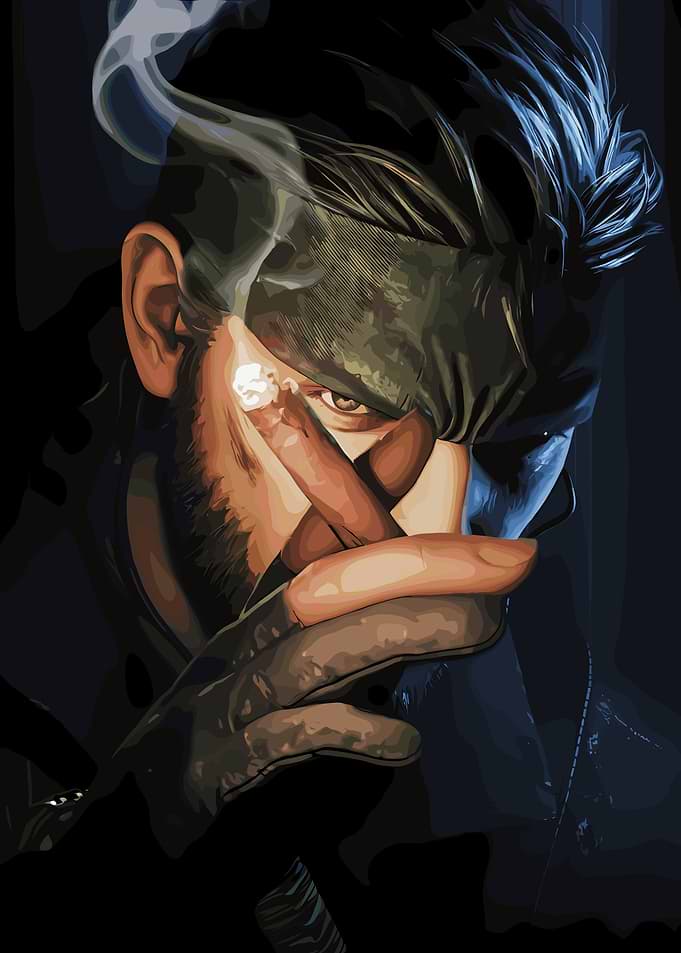 Snake Smoking a Cigar