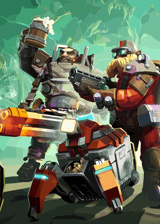 Deep Rock Galactic Dwarves with Weapons