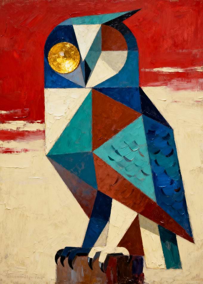 Geometric Owl Painting