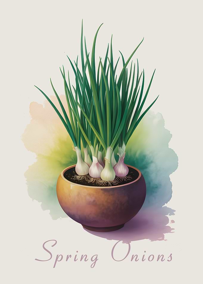 Spring Onions in a Pot