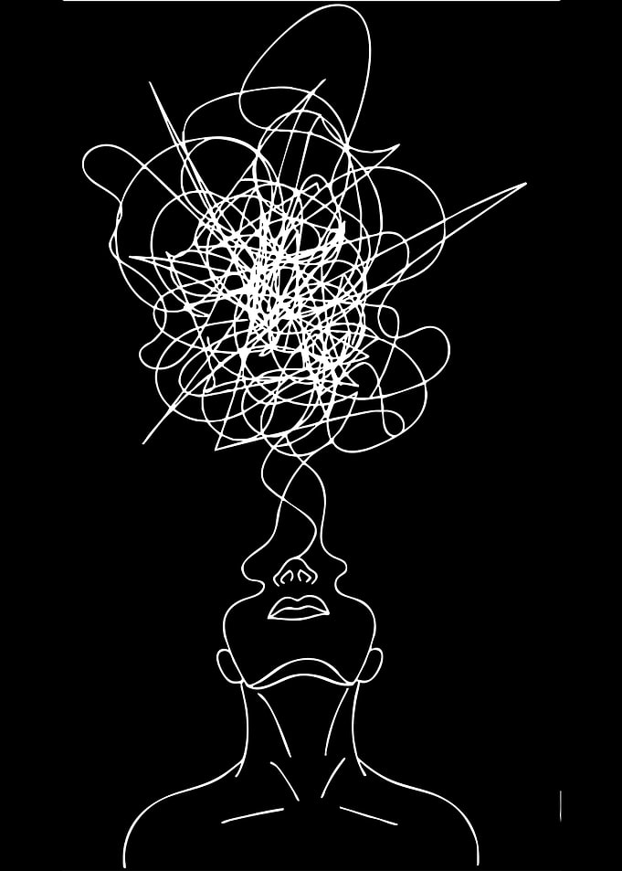 Abstract Head with Tangled Thoughts