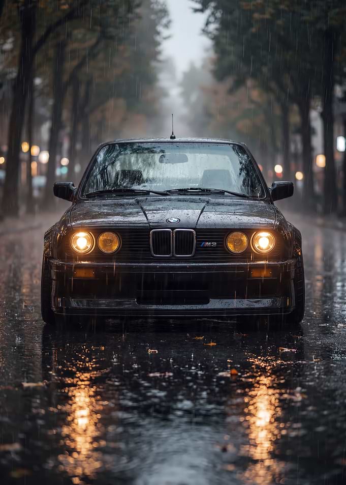 BMW M3 E30 in the Rain