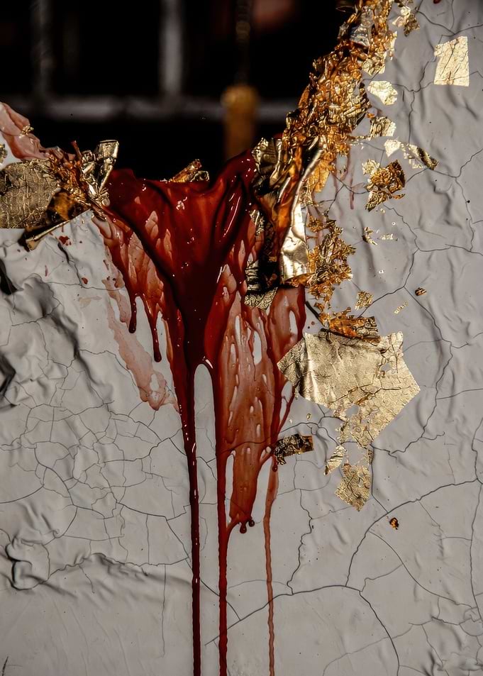 Bloody Heart with Gold Leaf