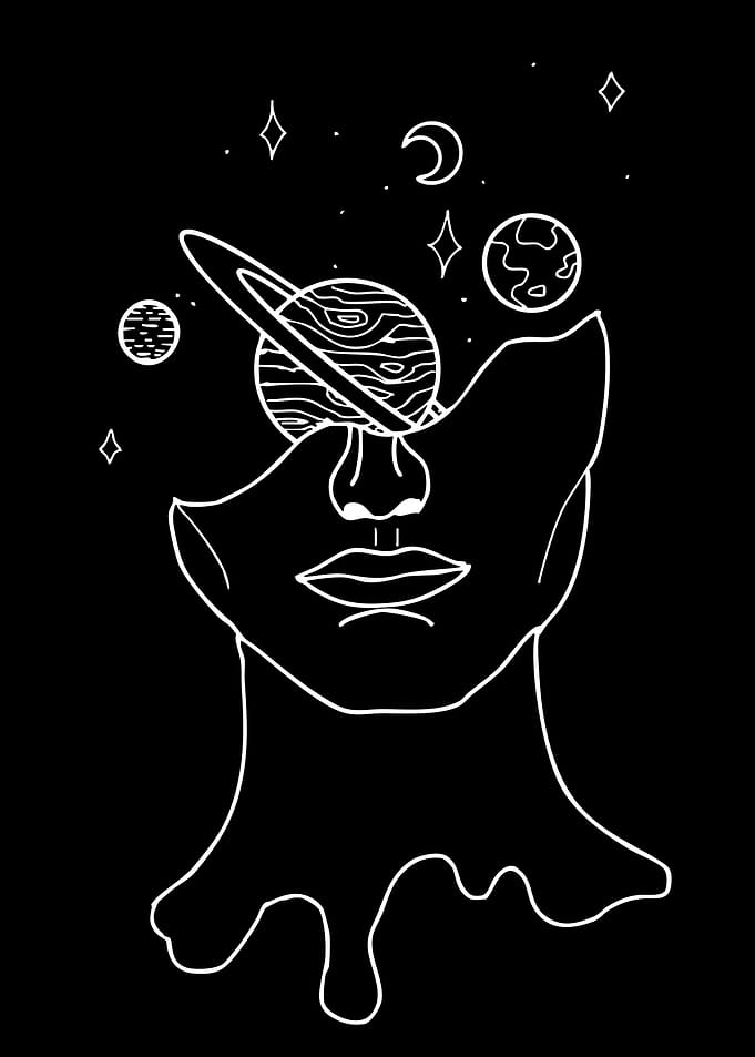 Cosmic Head Silhouette